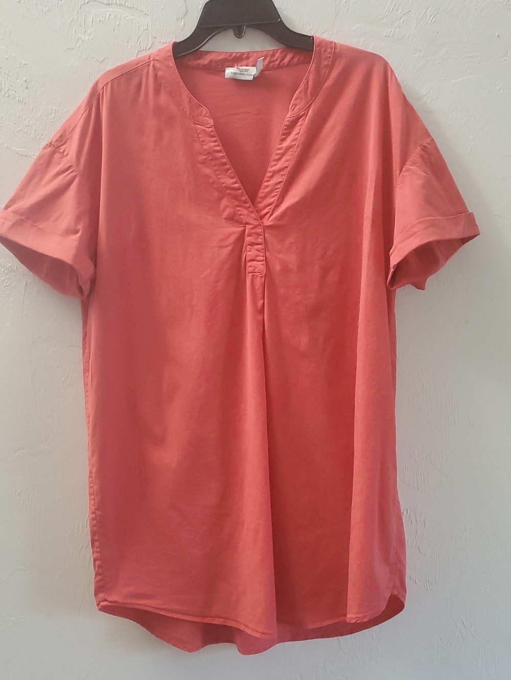 Vineyard Vines Coral Split-Neck Short Sleeve Dress
